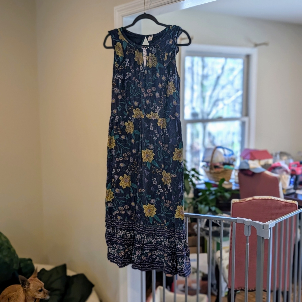 Old Navy Floral Sleeveless Dress - Blue and Yellow